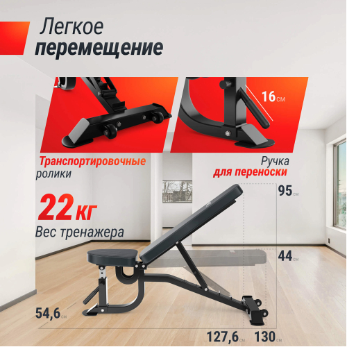 Скамья силовая регулируемая UNIX Fit BENCH 200R
