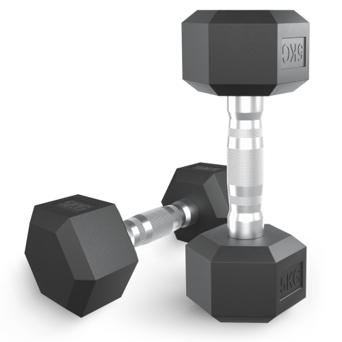 Гантель гексагональная UNIX Fit обрезиненная 5 кг / шт.