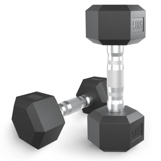 Гантель гексагональная UNIX Fit обрезиненная 5 кг / шт.
