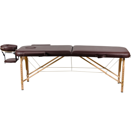 Массажный стол Atlas Sport складной 2-с 60 см деревянный + сумка в подарок (коричневый)