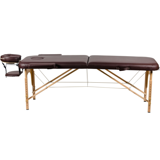 Массажный стол Atlas Sport складной 2-с 60 см деревянный + сумка в подарок (коричневый)