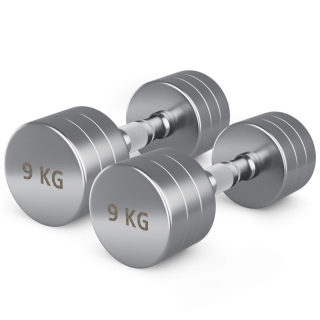 Гантель UNIX Fit PRO круглая хромированная 9 кг, 2 шт.
