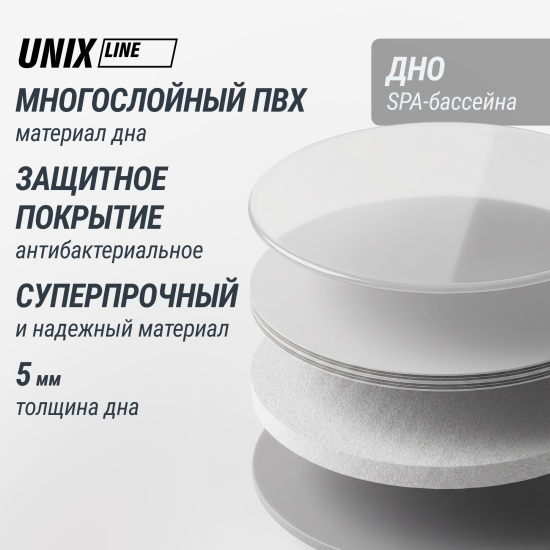 Надувной SPA-бассейн UNIX Line Thermal 180 см серый