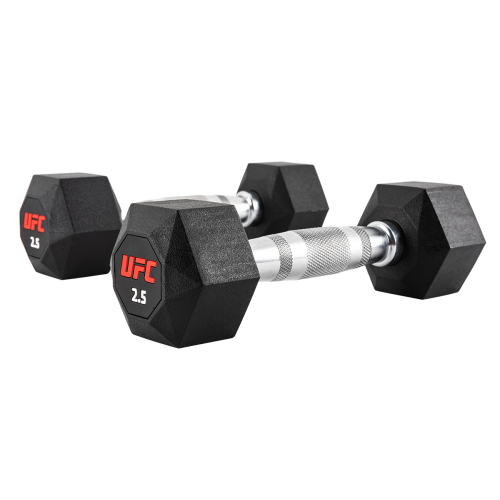 Комплект обрезиненных октагональных гантелей 10 пар от 2,5 до 25кг UFC Octagon Dumbbell