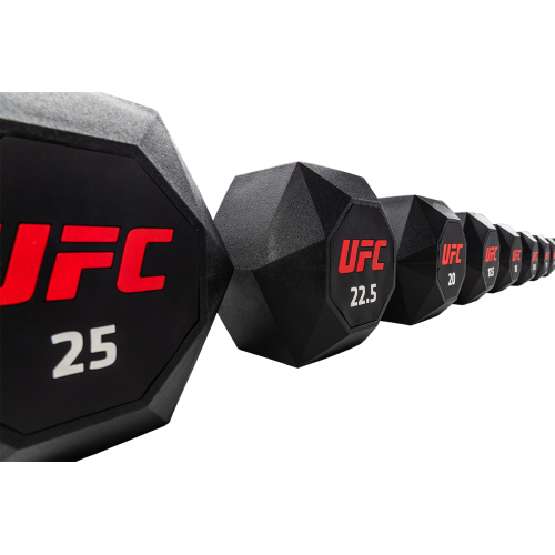 Комплект обрезиненных октагональных гантелей 10 пар от 2,5 до 25кг UFC Octagon Dumbbell