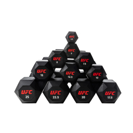 Комплект обрезиненных октагональных гантелей 5 пар от 10 до 20кг UFC Octagon Dumbbell