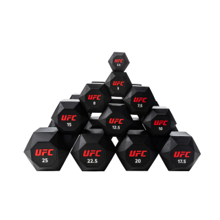Комплект обрезиненных октагональных гантелей 5 пар от 10 до 20кг UFC Octagon Dumbbell