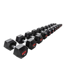 Комплект обрезиненных октагональных гантелей 5 пар от 10 до 20кг UFC Octagon Dumbbell