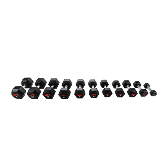 Комплект обрезиненных октагональных гантелей 5 пар от 10 до 20кг UFC Octagon Dumbbell
