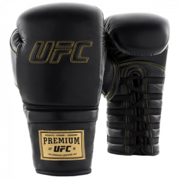 UFC Премиальные тренировочные перчатки на шнуровке черные - 14 Oz