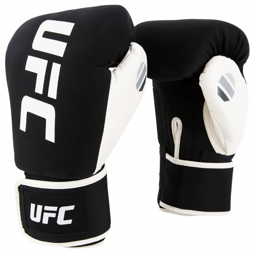 UFC Перчатки для бокса и ММА черные/белые - REG