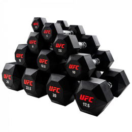 Комплект обрезиненных октагональных гантелей 10 пар от 2,5 до 25кг UFC Octagon Dumbbell