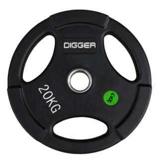 Диск олимпийский обрезиненный 3-х хватовый 20кг Hasttings Digger HD51C1C-20