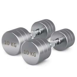 Гантель UNIX Fit PRO круглая хромированная 10 кг, 2 шт.
