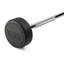 Штанга неразборная обрезиненная 15 кг. Прямой гриф. VictoryFit VF-DX4150