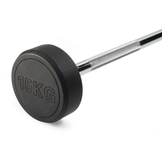 Штанга неразборная обрезиненная 15 кг. Прямой гриф. VictoryFit VF-DX4150