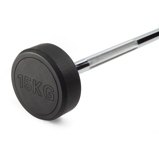 Штанга неразборная обрезиненная 15 кг. Прямой гриф. VictoryFit VF-DX4150