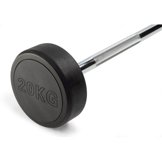 Штанга неразборная обрезиненная 20 кг. Прямой гриф. VictoryFit VF-DX4200