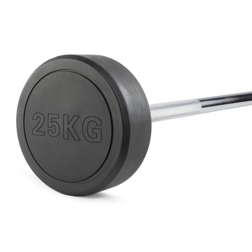 Штанга неразборная обрезиненная 25 кг. Прямой гриф. VictoryFit VF-DX4250