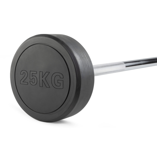 Штанга неразборная обрезиненная 25 кг. Прямой гриф. VictoryFit VF-DX4250