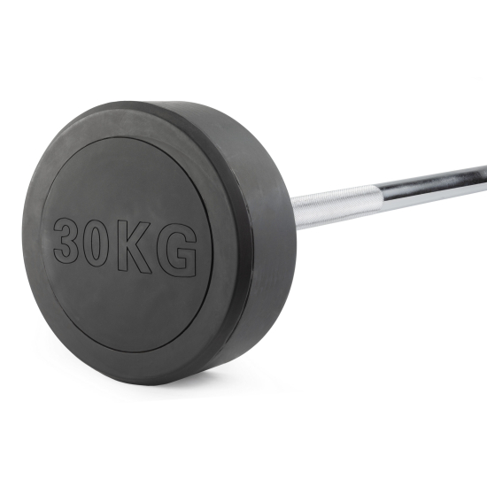 Штанга неразборная обрезиненная 30 кг. Прямой гриф. VictoryFit VF-DX4300