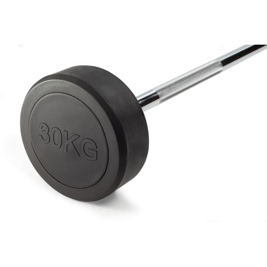 Штанга неразборная обрезиненная 30 кг. Прямой гриф. VictoryFit VF-DX4300