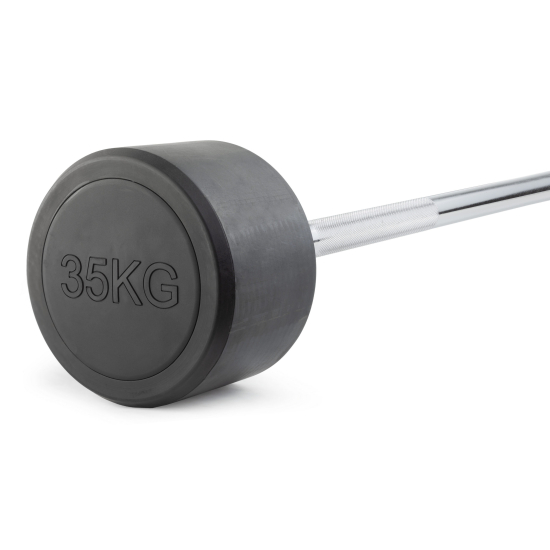 Штанга неразборная обрезиненная 35 кг. Прямой гриф. VictoryFit VF-DX4350