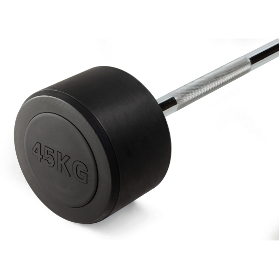 Штанга неразборная обрезиненная 45 кг. Прямой гриф. VictoryFit VF-DX4450