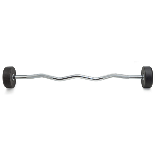 Штанга неразборная обрезиненная 20 кг. Изогнутый гриф. VictoryFit VF-DX5200