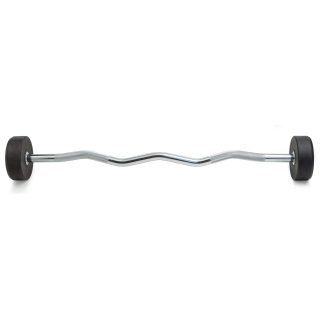 Штанга неразборная обрезиненная 20 кг. Изогнутый гриф. VictoryFit VF-DX5200