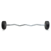 Штанга неразборная обрезиненная 25 кг. Изогнутый гриф. VictoryFit VF-DX5250