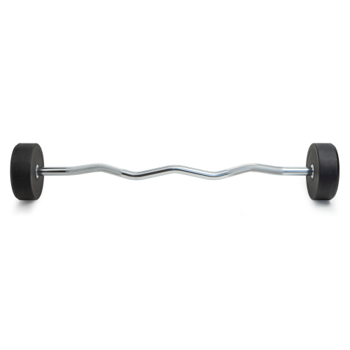 Штанга неразборная обрезиненная 25 кг. Изогнутый гриф. VictoryFit VF-DX5250