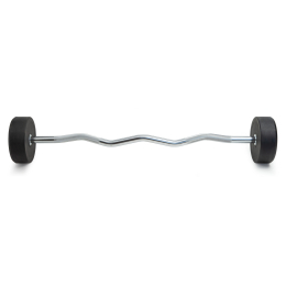 Штанга неразборная обрезиненная 25 кг. Изогнутый гриф. VictoryFit VF-DX5250
