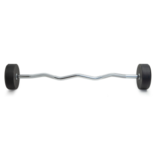 Штанга неразборная обрезиненная 25 кг. Изогнутый гриф. VictoryFit VF-DX5250