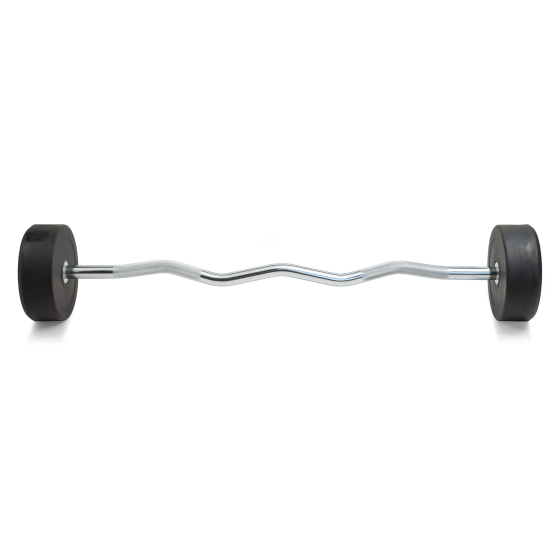 Штанга неразборная обрезиненная 30 кг. Изогнутый гриф. VictoryFit VF-DX5300