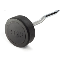 Штанга неразборная обрезиненная 30 кг. Изогнутый гриф. VictoryFit VF-DX5300