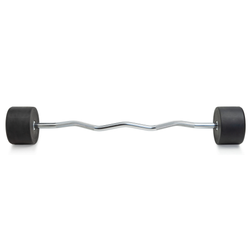 Штанга неразборная обрезиненная 40 кг. Изогнутый гриф. VictoryFit VF-DX5400
