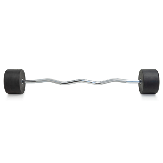Штанга неразборная обрезиненная 40 кг. Изогнутый гриф. VictoryFit VF-DX5400