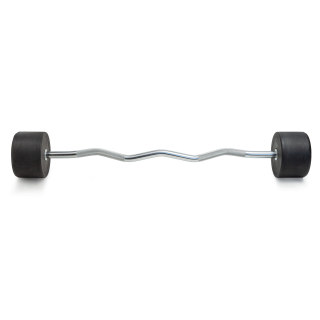 Штанга неразборная обрезиненная 45 кг. Изогнутый гриф. VictoryFit VF-DX5450