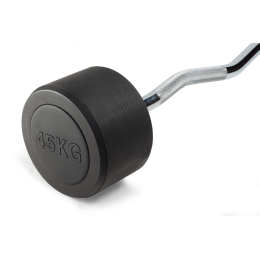 Штанга неразборная обрезиненная 45 кг. Изогнутый гриф. VictoryFit VF-DX5450