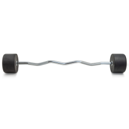 Штанга неразборная обрезиненная 50 кг. Изогнутый гриф. VictoryFit VF-DX5500