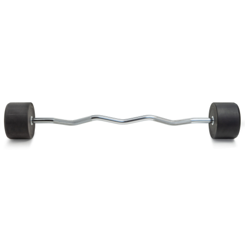 Штанга неразборная обрезиненная 50 кг. Изогнутый гриф. VictoryFit VF-DX5500