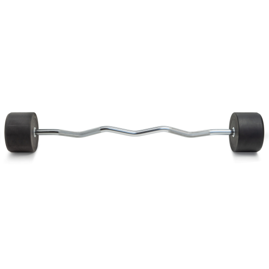 Штанга неразборная обрезиненная 50 кг. Изогнутый гриф. VictoryFit VF-DX5500