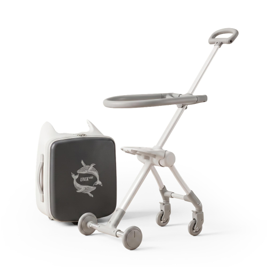 Чемодан UNIX Kids Коляска / Stroller Ocean серый