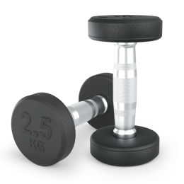 Гантель UNIX Fit PRO круглая обрезиненная 2,5 кг, 2 шт.