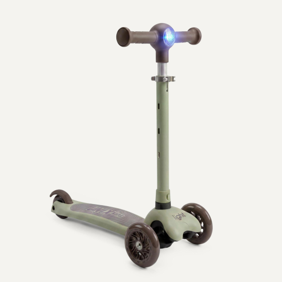 Самокат UNIX Kids Light с подсветкой, зеленый