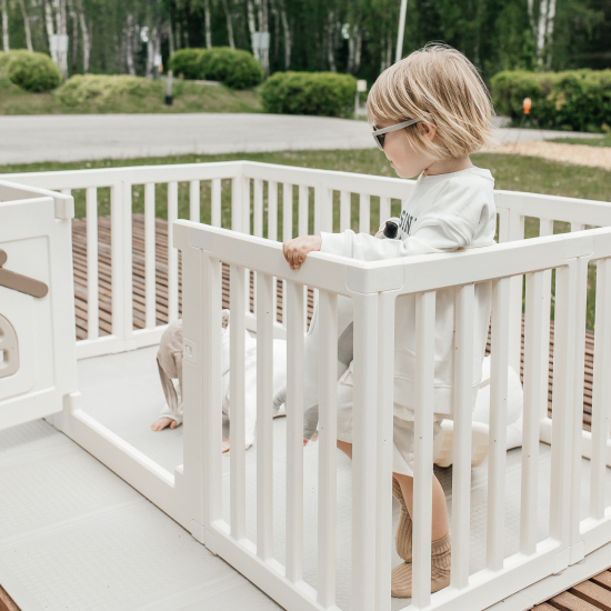 Большой детский игровой манеж UNIX Kids Classic Tree House / Классик домик на дереве 200 x 280 см бежевый