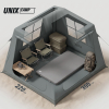 Надувная палатка UNIX Camp Vega 3х2 серый (+ навес)