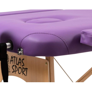 Массажный стол Atlas Sport складной 2-с 60 см деревянный + сумка в подарок (фиолетовый)