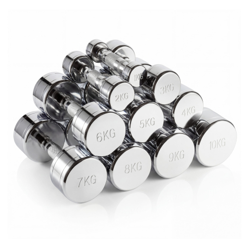 Набор гантелей хром (пары) от 1-10 кг VictoryFit VF-SET110-CR